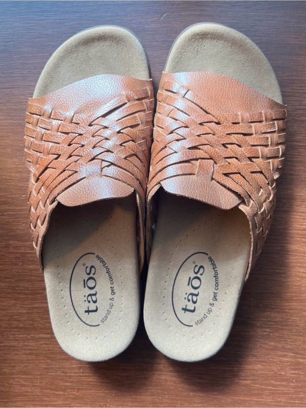 Taos Guru Women's Woven Slide Sandals in Brown